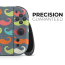 Colorful Scratched Mustache Pattern // Premium Vinyl Wrap Skin Kit Compatible with the Nintendo Switch 2