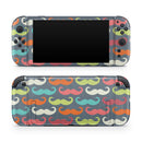 Colorful Scratched Mustache Pattern // Premium Vinyl Wrap Skin Kit Compatible with the Nintendo Switch 2