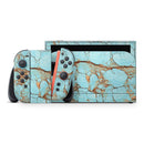Cracked Teal Stone // Premium Vinyl Wrap Skin Kit Compatible with the Nintendo Switch 2