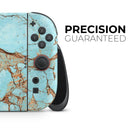 Cracked Teal Stone // Premium Vinyl Wrap Skin Kit Compatible with the Nintendo Switch 2