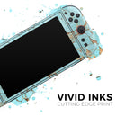 Cracked Teal Stone // Premium Vinyl Wrap Skin Kit Compatible with the Nintendo Switch 2