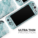 Cracked Turquise Marble Surface // Premium Vinyl Wrap Skin Kit Compatible with the Nintendo Switch 2
