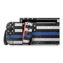 Distressed Wood Patriotic American Flag with Thin Blue Line // Premium Vinyl Wrap Skin Kit Compatible with the Nintendo Switch 2