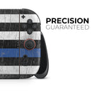 Distressed Wood Patriotic American Flag with Thin Blue Line // Premium Vinyl Wrap Skin Kit Compatible with the Nintendo Switch 2
