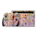 Drizzle Watercolor Flowers V1 // Premium Vinyl Wrap Skin Kit Compatible with the Nintendo Switch 2