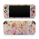Drizzle Watercolor Flowers V1 // Premium Vinyl Wrap Skin Kit Compatible with the Nintendo Switch 2
