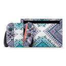 Ethnic Aztec Blue and Pink Point // Premium Vinyl Wrap Skin Kit Compatible with the Nintendo Switch 2