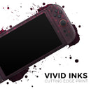 Falling Micro Hearts Over Burgundy Planks of Wood // Premium Vinyl Wrap Skin Kit Compatible with the Nintendo Switch 2