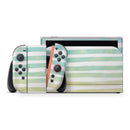 Green WaterColor Ombre Stripes // Premium Vinyl Wrap Skin Kit Compatible with the Nintendo Switch 2