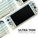 Green WaterColor Ombre Stripes // Premium Vinyl Wrap Skin Kit Compatible with the Nintendo Switch 2