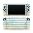 Green WaterColor Ombre Stripes // Premium Vinyl Wrap Skin Kit Compatible with the Nintendo Switch 2