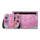 Green and Pink Tribal v3 // Premium Vinyl Wrap Skin Kit Compatible with the Nintendo Switch 2