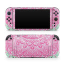Green and Pink Tribal v3 // Premium Vinyl Wrap Skin Kit Compatible with the Nintendo Switch 2