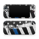 Grunge Patriotic American Flag with Thin Blue Line // Premium Vinyl Wrap Skin Kit Compatible with the Nintendo Switch 2