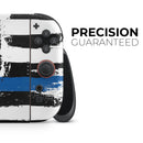 Grunge Patriotic American Flag with Thin Blue Line V2 // Premium Vinyl Wrap Skin Kit Compatible with the Nintendo Switch 2