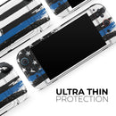 Grunge Patriotic American Flag with Thin Blue Line V2 // Premium Vinyl Wrap Skin Kit Compatible with the Nintendo Switch 2
