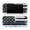 Grunge Patriotic American Flag with Thin Blue Line V2 // Premium Vinyl Wrap Skin Kit Compatible with the Nintendo Switch 2