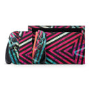 Grungy Neon Triangular Zig Zag Shapes // Premium Vinyl Wrap Skin Kit Compatible with the Nintendo Switch 2