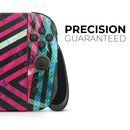 Grungy Neon Triangular Zig Zag Shapes // Premium Vinyl Wrap Skin Kit Compatible with the Nintendo Switch 2