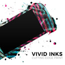 Grungy Neon Triangular Zig Zag Shapes // Premium Vinyl Wrap Skin Kit Compatible with the Nintendo Switch 2
