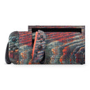 Grungy Orange and Teal Dyed Wood Surface // Premium Vinyl Wrap Skin Kit Compatible with the Nintendo Switch 2