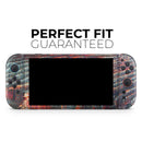 Grungy Orange and Teal Dyed Wood Surface // Premium Vinyl Wrap Skin Kit Compatible with the Nintendo Switch 2