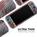 Grungy Orange and Teal Dyed Wood Surface // Premium Vinyl Wrap Skin Kit Compatible with the Nintendo Switch 2