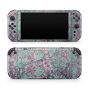 Grungy Teal and Pink Damask Pattern // Premium Vinyl Wrap Skin Kit Compatible with the Nintendo Switch 2