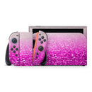 Hot Pink & Silver Glimmer Fade // Premium Vinyl Wrap Skin Kit Compatible with the Nintendo Switch 2