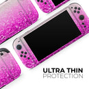 Hot Pink & Silver Glimmer Fade // Premium Vinyl Wrap Skin Kit Compatible with the Nintendo Switch 2