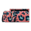 Leopard Coral and Teal V23 // Premium Vinyl Wrap Skin Kit Compatible with the Nintendo Switch 2