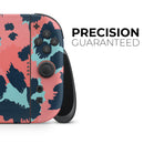Leopard Coral and Teal V23 // Premium Vinyl Wrap Skin Kit Compatible with the Nintendo Switch 2