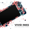 Leopard Coral and Teal V23 // Premium Vinyl Wrap Skin Kit Compatible with the Nintendo Switch 2