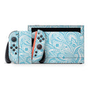 Light Blue Paisley Floral // Premium Vinyl Wrap Skin Kit Compatible with the Nintendo Switch 2