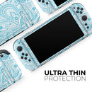 Light Blue Paisley Floral // Premium Vinyl Wrap Skin Kit Compatible with the Nintendo Switch 2