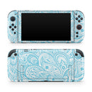 Light Blue Paisley Floral // Premium Vinyl Wrap Skin Kit Compatible with the Nintendo Switch 2