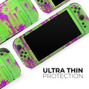 Lime Green Metal with Hot Purple Rust // Premium Vinyl Wrap Skin Kit Compatible with the Nintendo Switch 2
