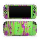 Lime Green Metal with Hot Purple Rust // Premium Vinyl Wrap Skin Kit Compatible with the Nintendo Switch 2
