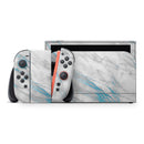 Marble & Digital Blue Frosted Foil V8 // Premium Vinyl Wrap Skin Kit Compatible with the Nintendo Switch 2