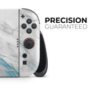 Marble & Digital Blue Frosted Foil V8 // Premium Vinyl Wrap Skin Kit Compatible with the Nintendo Switch 2