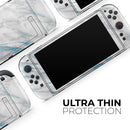 Marble & Digital Blue Frosted Foil V8 // Premium Vinyl Wrap Skin Kit Compatible with the Nintendo Switch 2