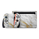 Marble & Digital Gold Foil V4 // Premium Vinyl Wrap Skin Kit Compatible with the Nintendo Switch 2