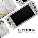 Marble & Digital Gold Foil V4 // Premium Vinyl Wrap Skin Kit Compatible with the Nintendo Switch 2