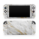 Marble & Digital Gold Foil V4 // Premium Vinyl Wrap Skin Kit Compatible with the Nintendo Switch 2