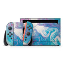 Marbleized Blue Paradise V45 // Premium Vinyl Wrap Skin Kit Compatible with the Nintendo Switch 2