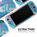 Marbleized Blue Paradise V45 // Premium Vinyl Wrap Skin Kit Compatible with the Nintendo Switch 2