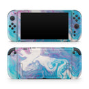 Marbleized Blue Paradise V45 // Premium Vinyl Wrap Skin Kit Compatible with the Nintendo Switch 2