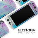 Marbleized Pink and Blue Paradise V371 // Premium Vinyl Wrap Skin Kit Compatible with the Nintendo Switch 2