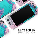 Marbleized Pink and Blue Paradise V432 // Premium Vinyl Wrap Skin Kit Compatible with the Nintendo Switch 2