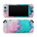 Marbleized Pink and Blue Paradise V432 // Premium Vinyl Wrap Skin Kit Compatible with the Nintendo Switch 2